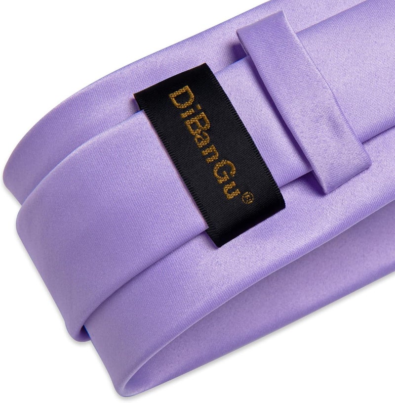 DiBanGu Mens Solid Color Tie and Pocket Square Set Woven Silk Plain Necktie & Handkerchief for Men Wedding Party Formal - Image 3